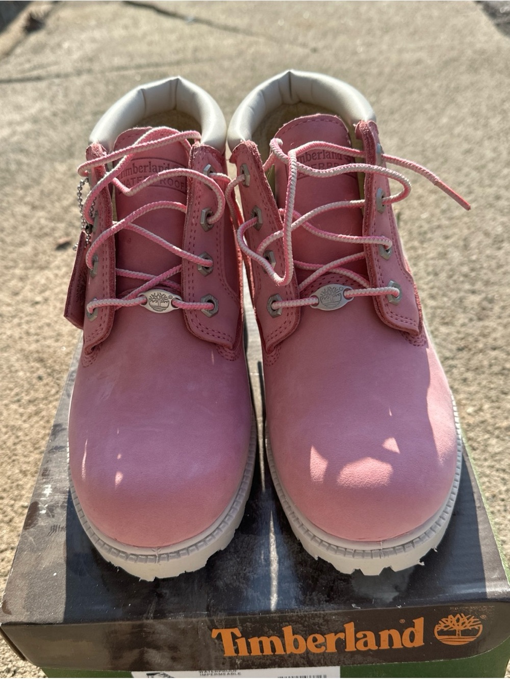 Timberland Women's Pink Lace-Up Waterproof Boots new/tags size 7.5M - Picture 5 of 10